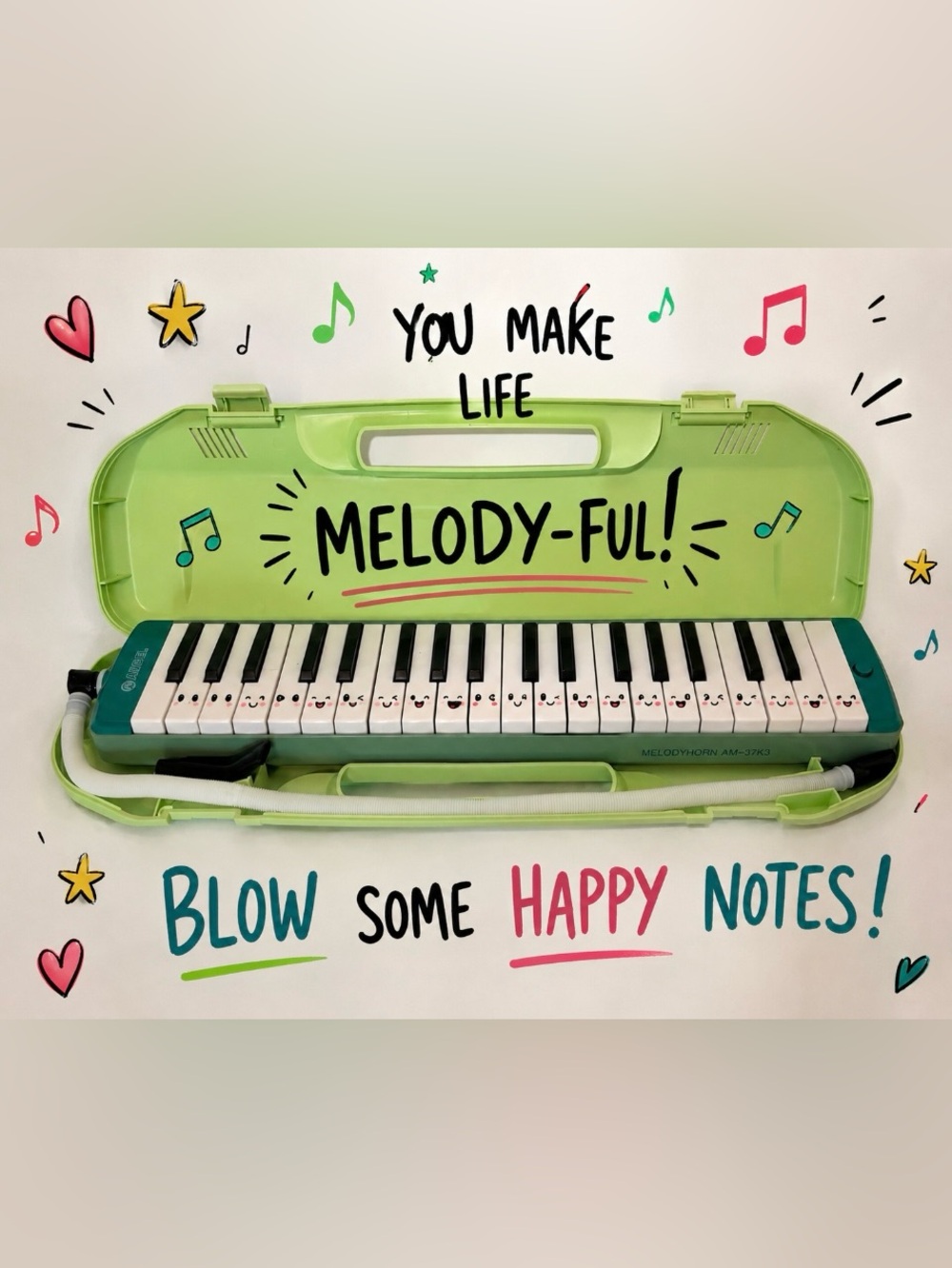 Sweet Tunes Start Here! Vintage Whimsical Fun playful Keyboard/Harmonica